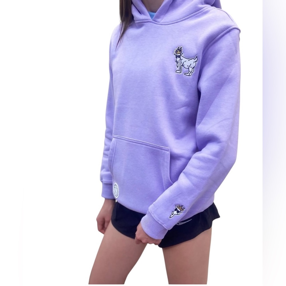 Kids Lavender Hoodie with Goat Patch